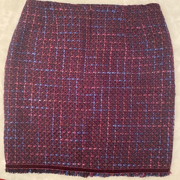 Bandolino Tweed Pencil Skirt Plum Size 4 Mini Multicolor Business burgundy - Picture 3 of 11